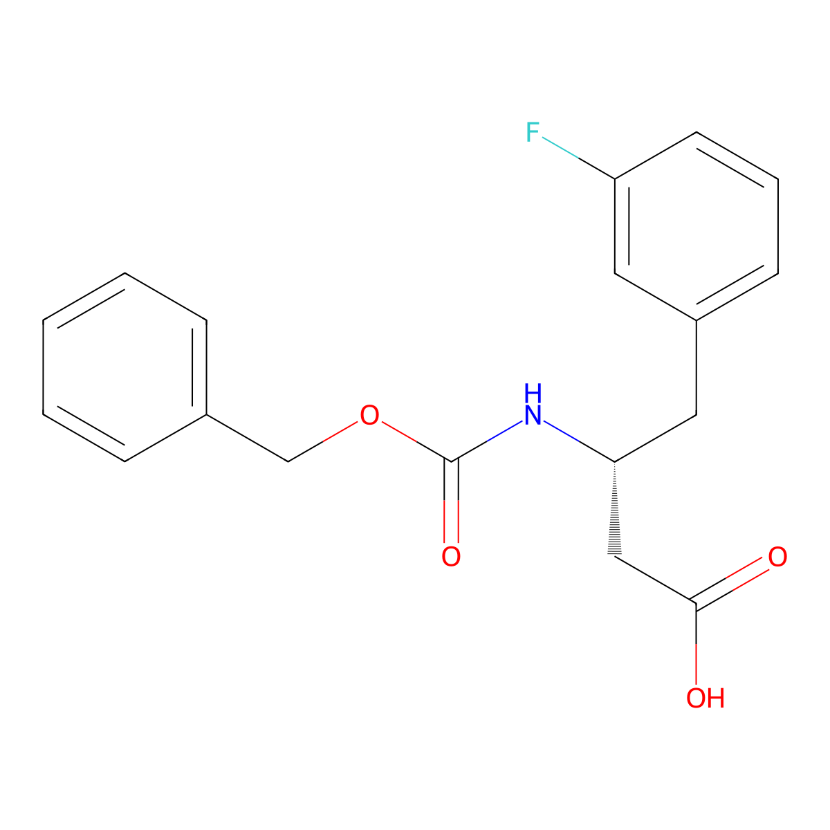 (3R)-3-{[(benzyloxy)carbonyl]amino}-4-(3-fluorophenyl)butanoic acid molecular structure, CAS 2350777-80-7