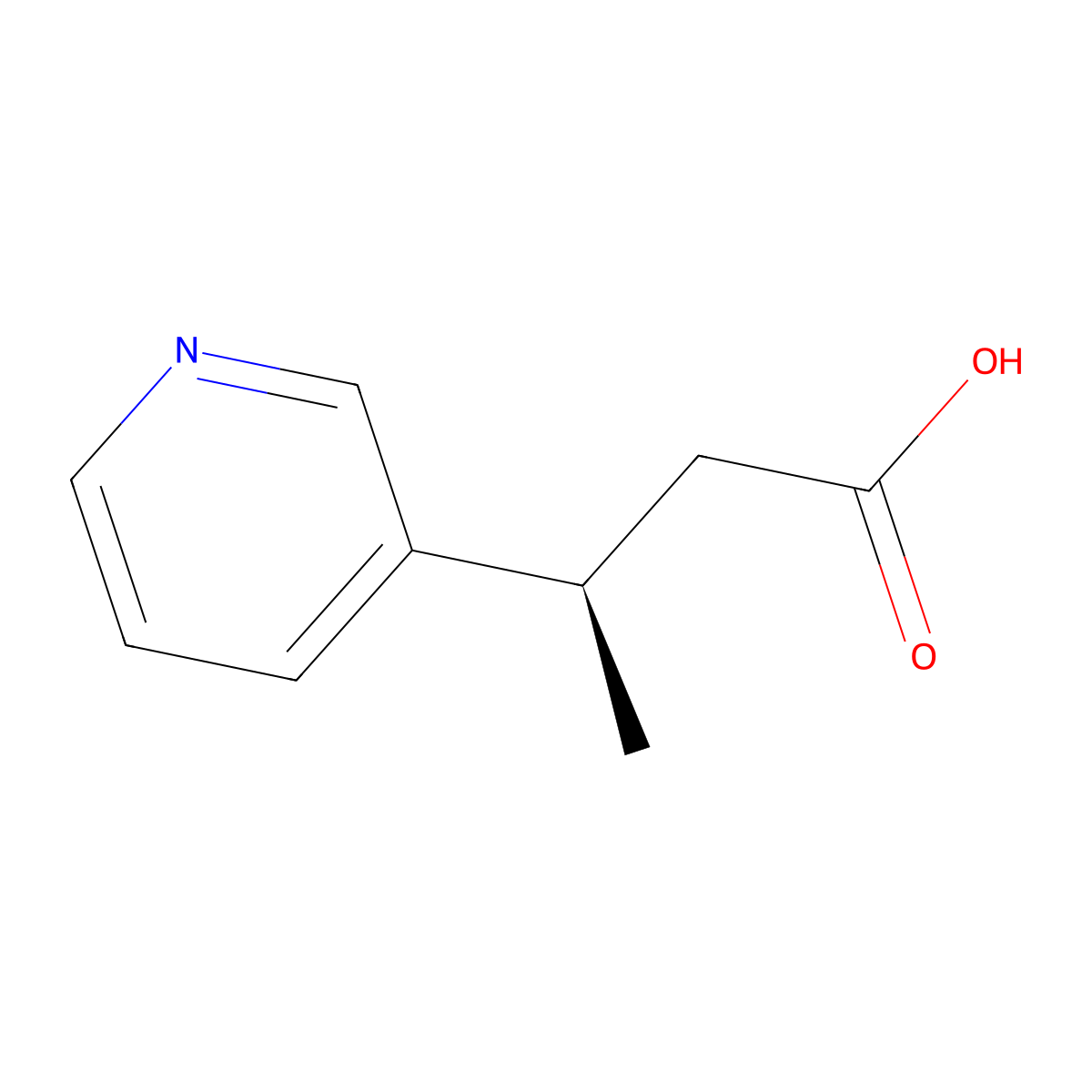 (3R)-3-(pyridin-3-yl)butanoic acid molecular structure, CAS 2350781-62-1
