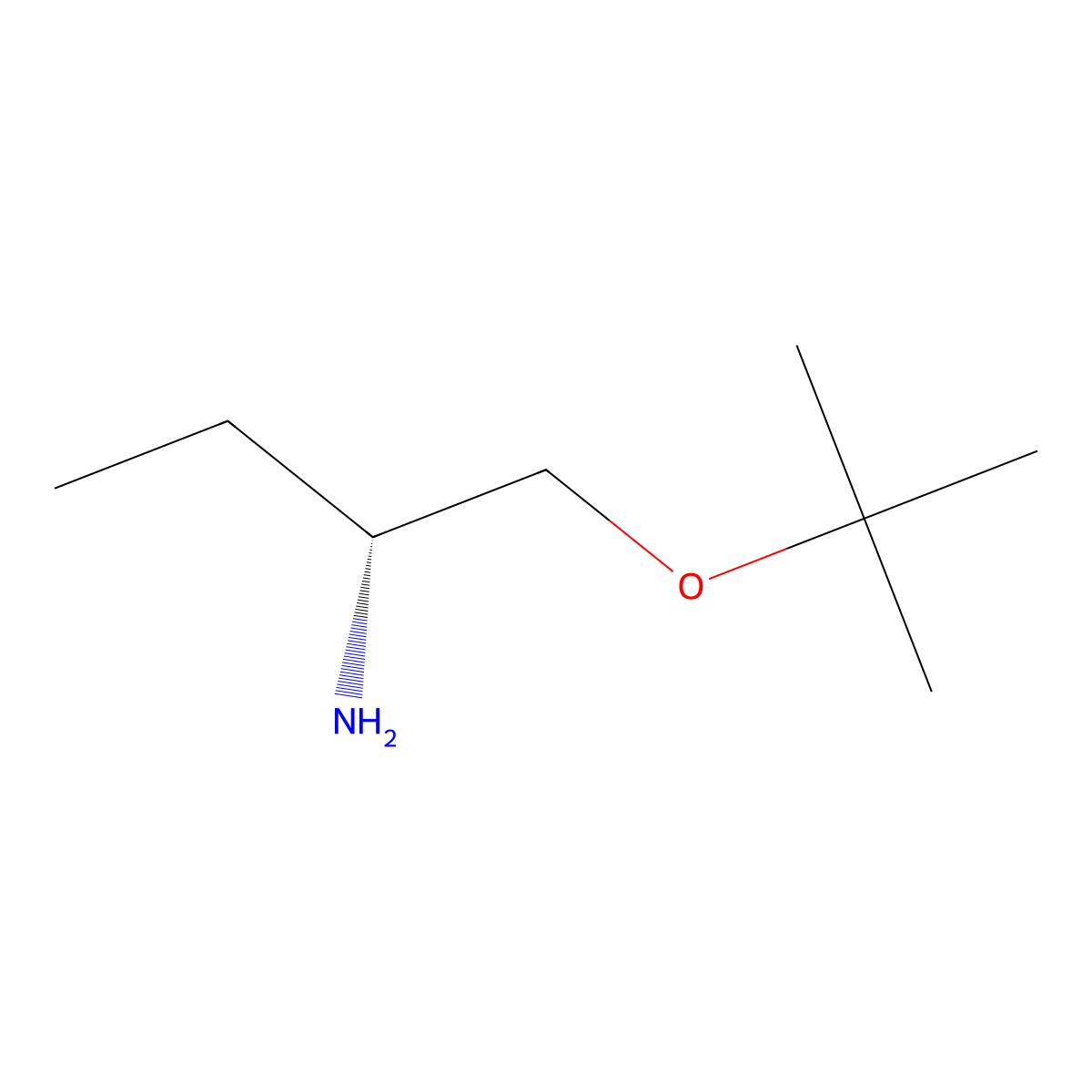 (2R)-1-(tert-butoxy)butan-2-amine molecular structure, CAS 2350791-36-3