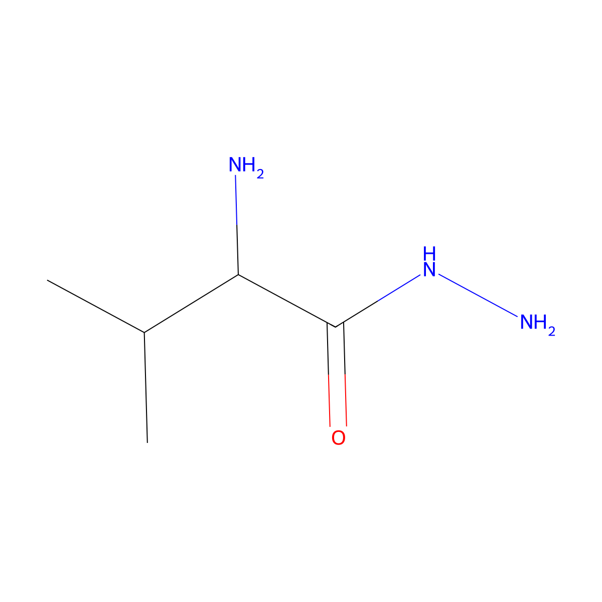 2-Amino-3-methylbutanehydrazide molecular structure, CAS 23508-51-2