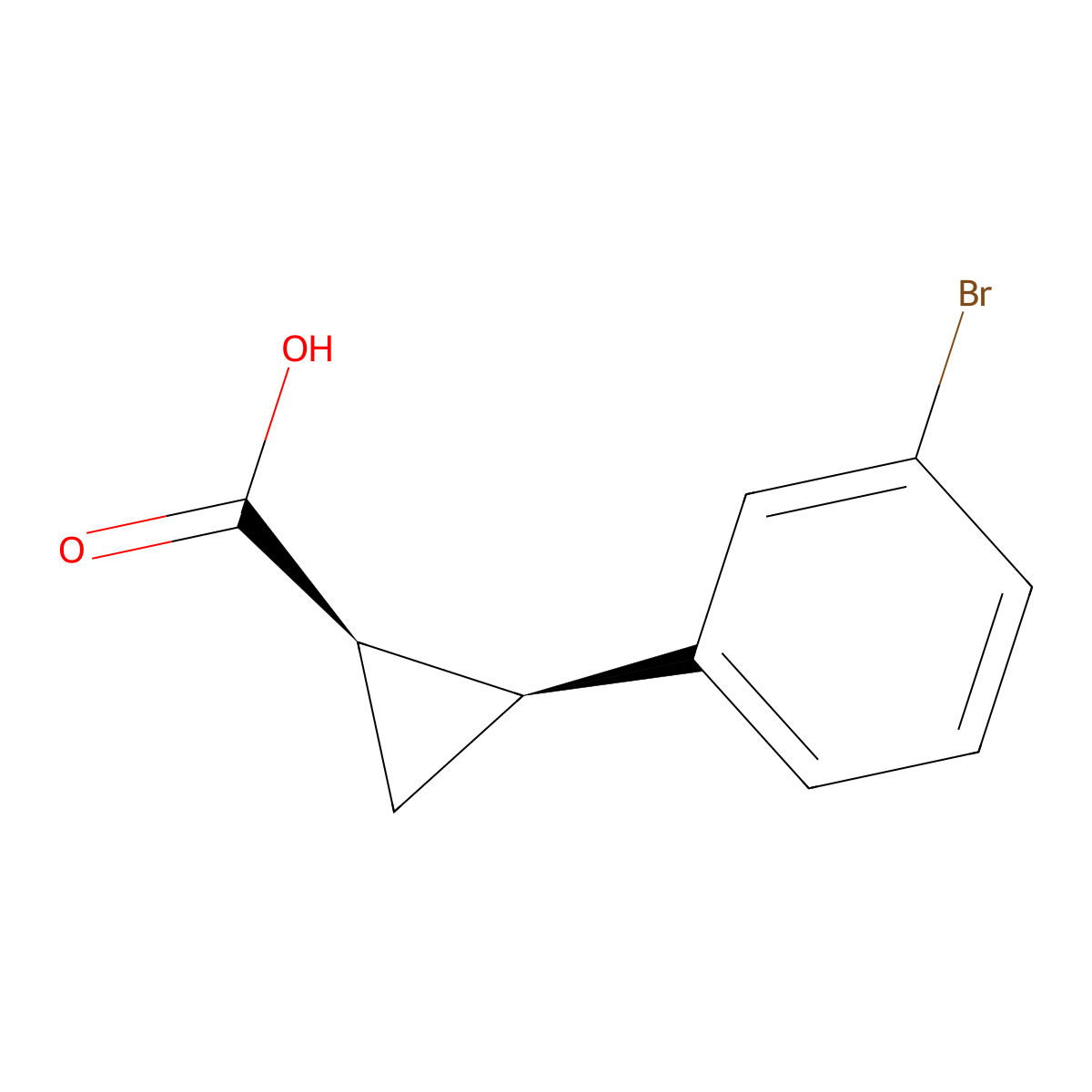 (1R,2S)-2-(3-Bromophenyl)cyclopropane-1-carboxylic acid molecular structure, CAS 2350808-85-2