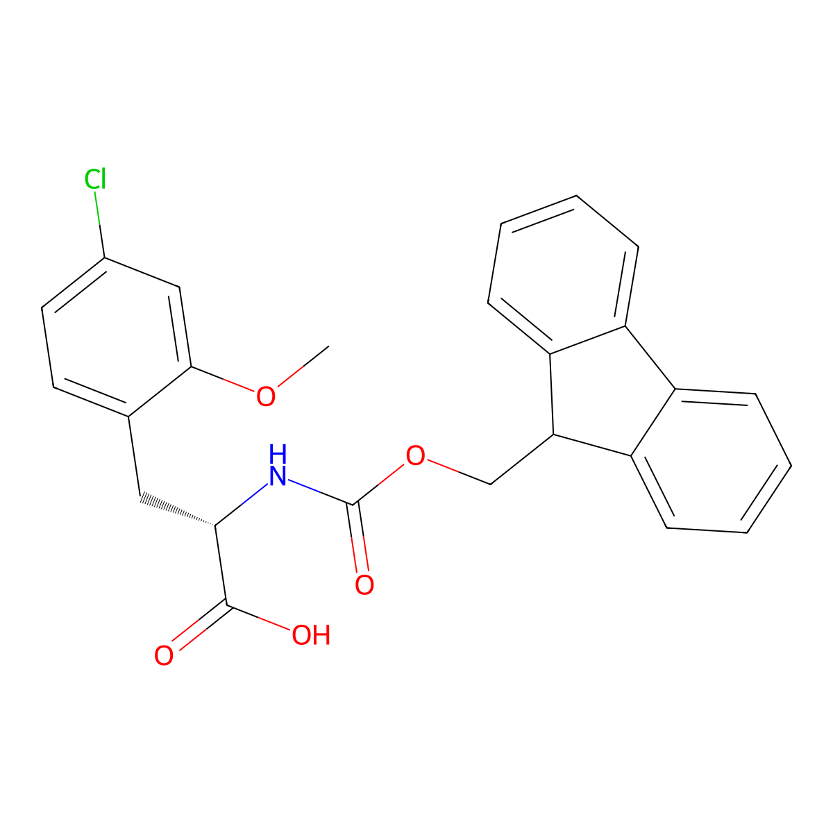 N-Fmoc-2-methoxy-4-chloro-L-phenylalanine molecular structure, CAS 2350819-06-4