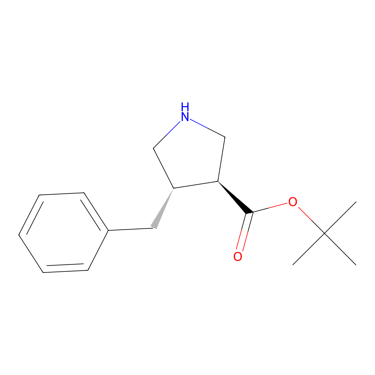 tert-butyl (3S,4S)-4-benzylpyrrolidine-3-carboxylate molecular structure, CAS 2350852-34-3