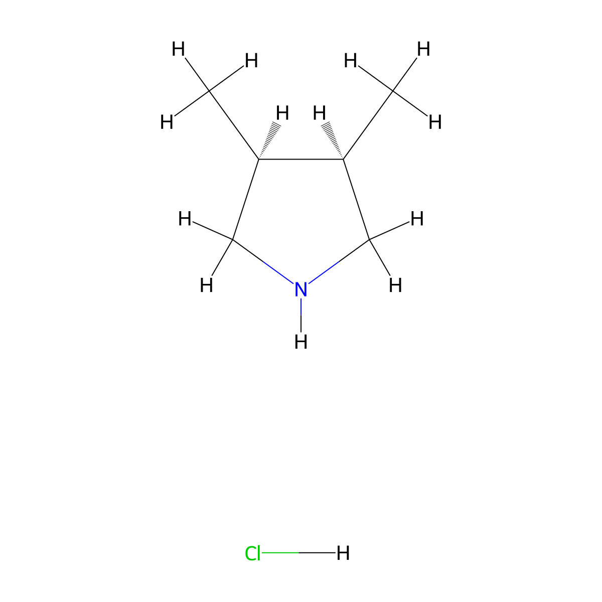 cis-3,4-Dimethylpyrrolidine hydrochloride molecular structure, CAS 235094-36-7