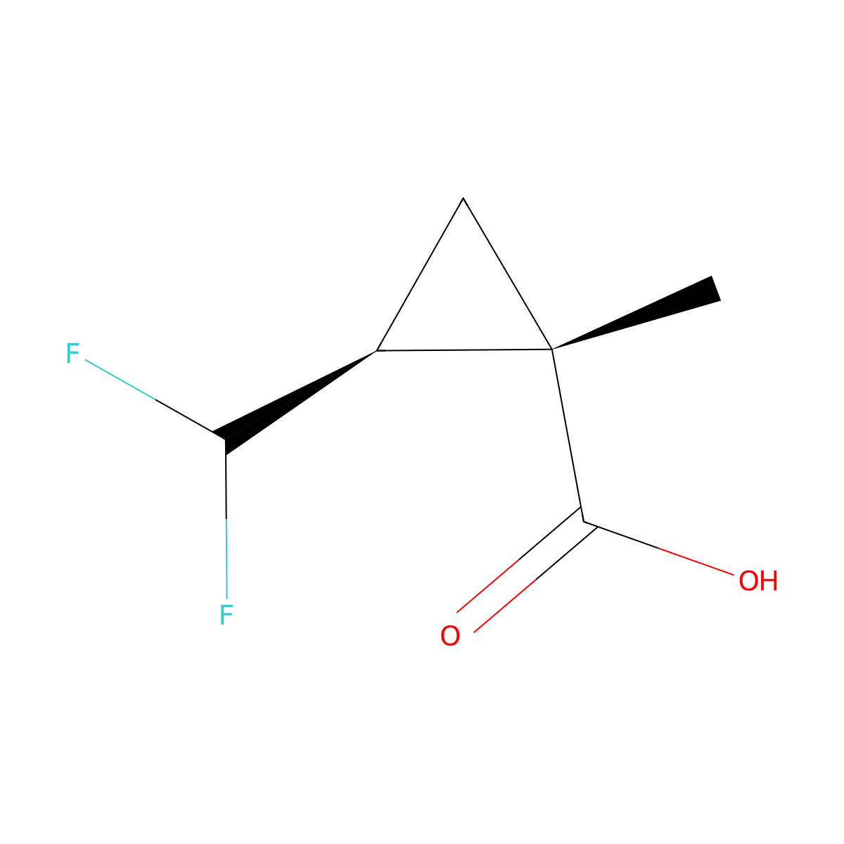 rac-(1R,2R)-2-(difluoromethyl)-1-methylcyclopropane-1-carboxylic acid molecular structure, CAS 2350952-20-2