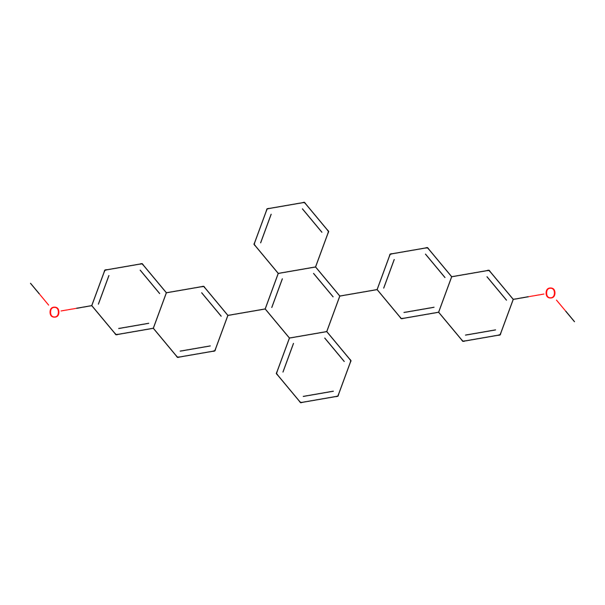 9,10-Bis(6-methoxynaphthalen-2-YL)anthracene molecular structure, CAS 235099-48-6