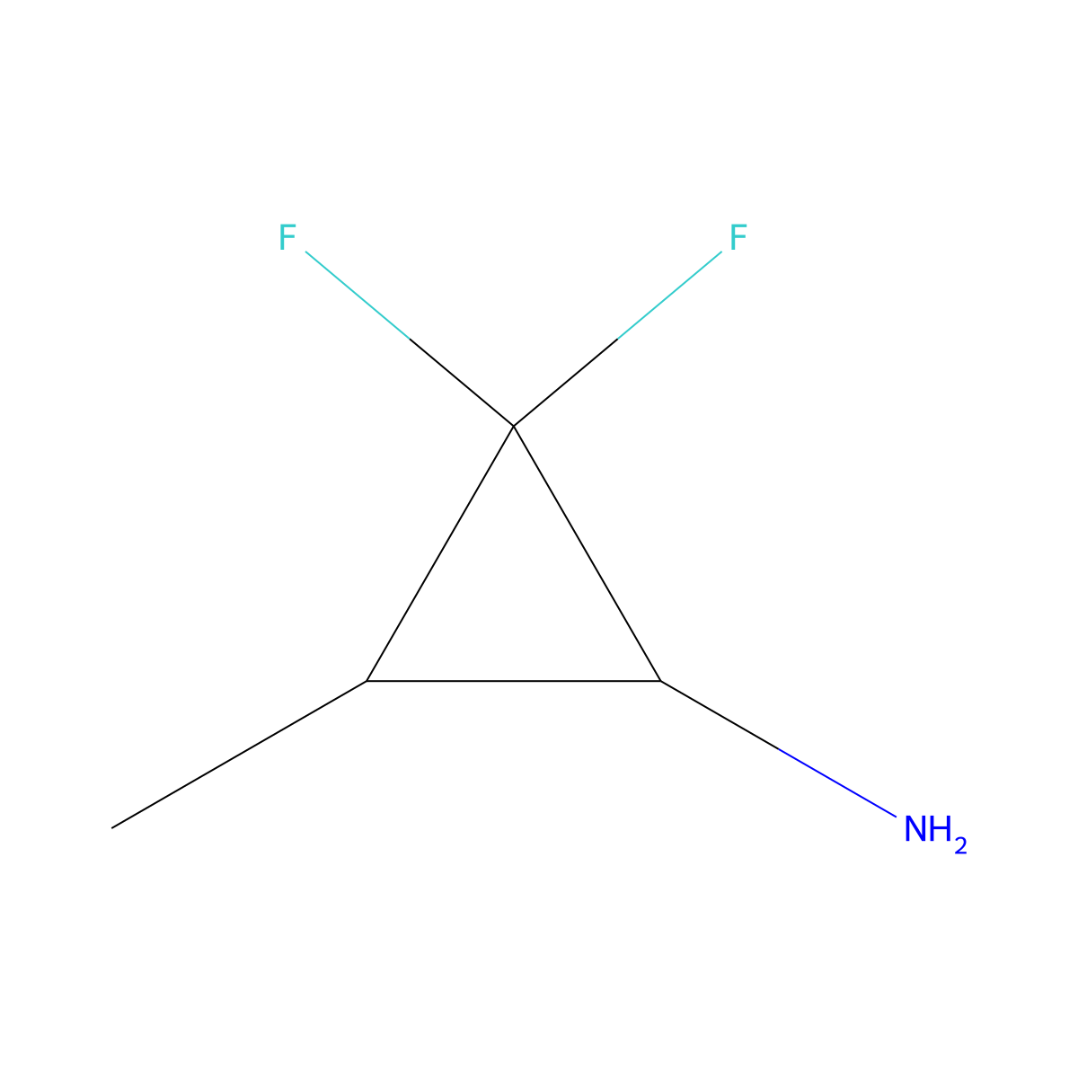 rac-(1R,3R)-2,2-difluoro-3-methylcyclopropan-1-amine molecular structure, CAS 2350995-13-8
