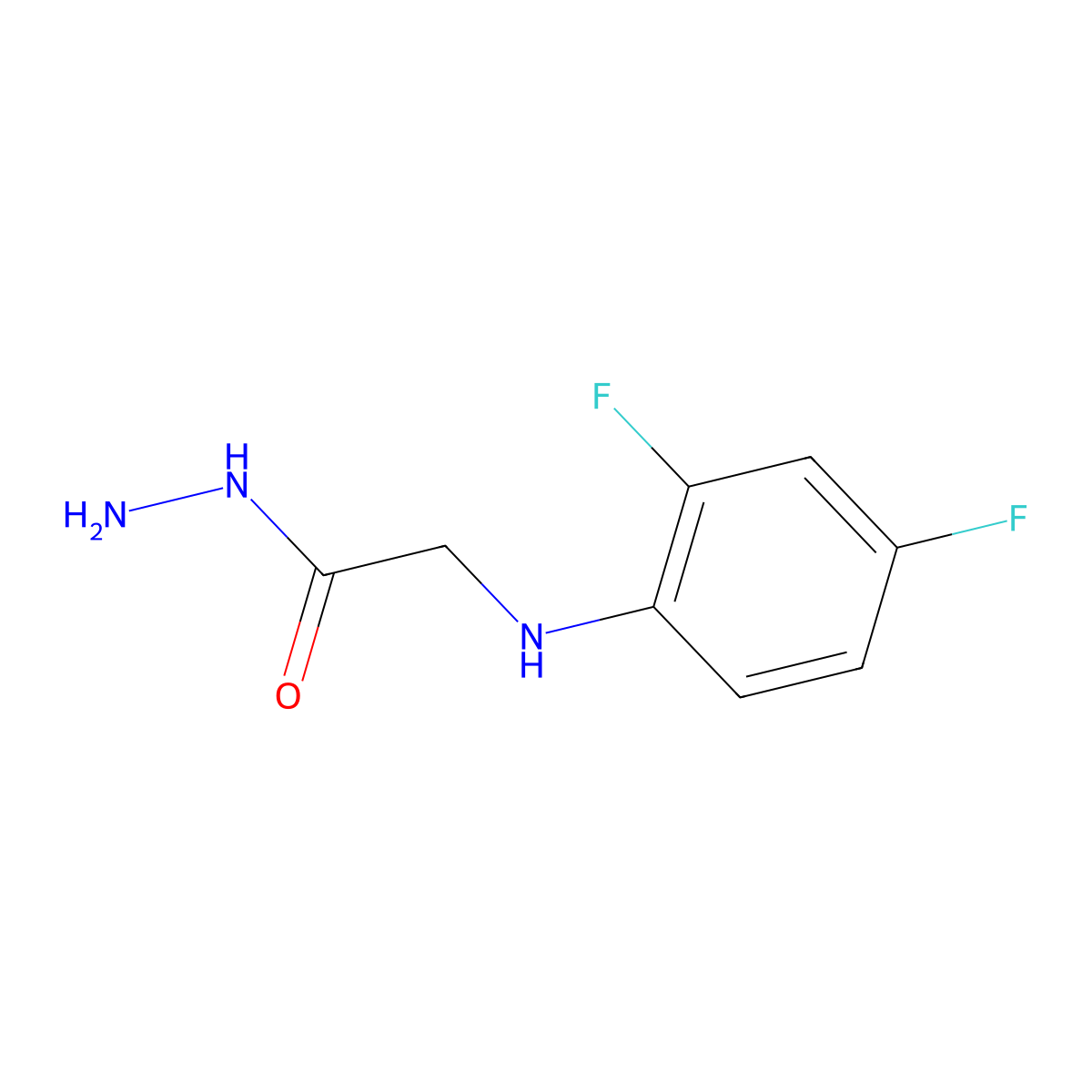 2-(2,4-Difluoroanilino)acetohydrazide molecular structure, CAS 2351-00-0