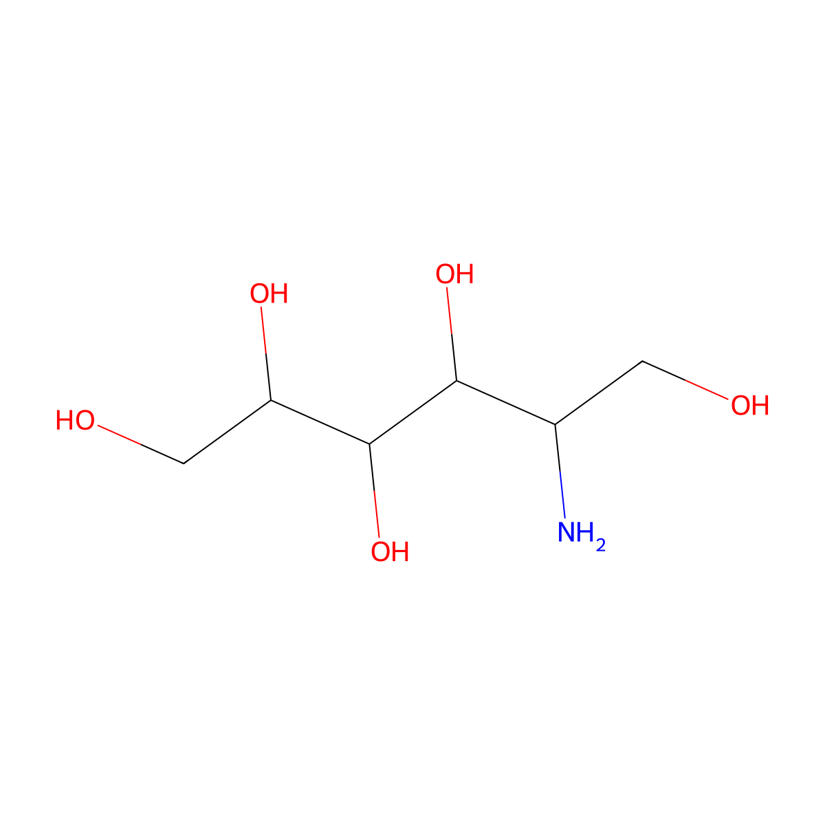 5-Aminohexane-1,2,3,4,6-pentol molecular structure, CAS 2351-14-6