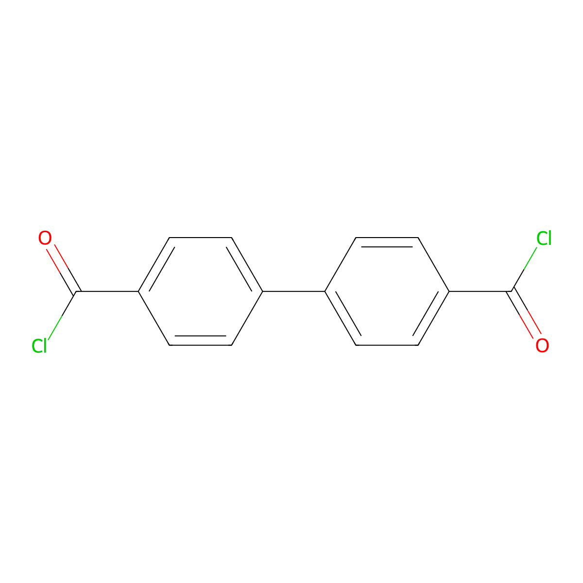[1,1'-Biphenyl]-4,4'-dicarbonyl dichloride molecular structure, CAS 2351-37-3