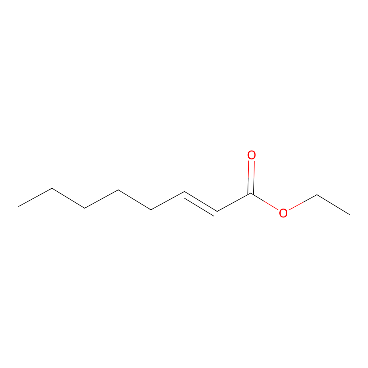 Ethyl 2-octenoate, (2E)- molecular structure, CAS 2351-90-8