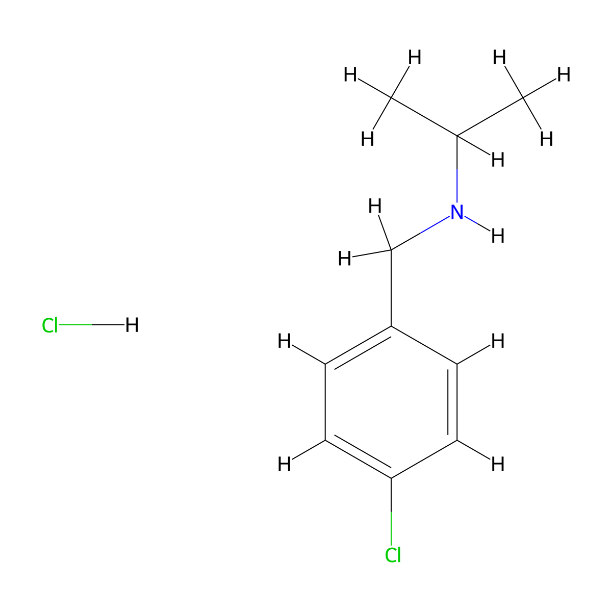 N-(4-Chlorobenzyl)-2-propanamine hydrochloride molecular structure, CAS 23510-24-9