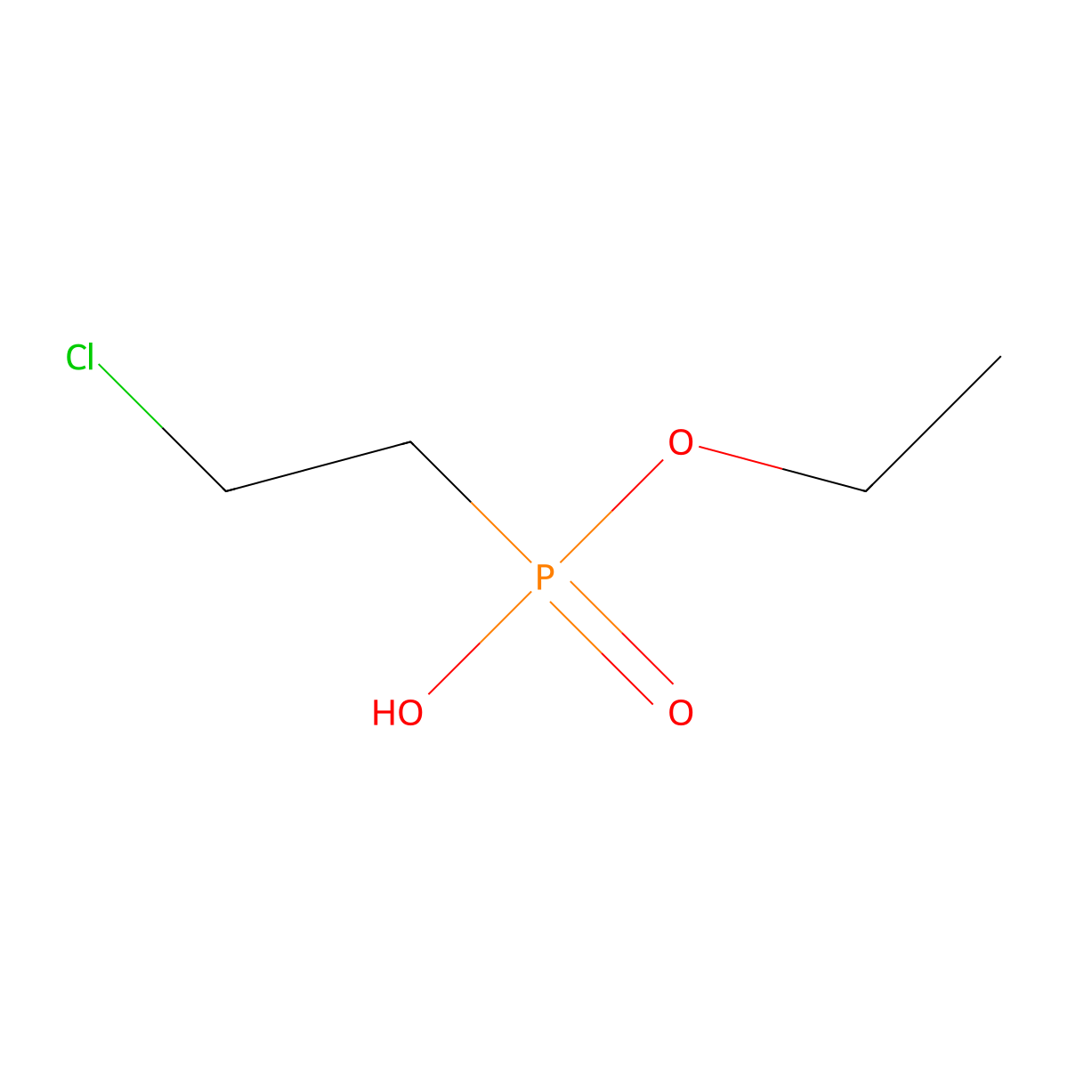 Phosphonic acid, (2-chloroethyl)-, monoethyl ester molecular structure, CAS 23510-39-6