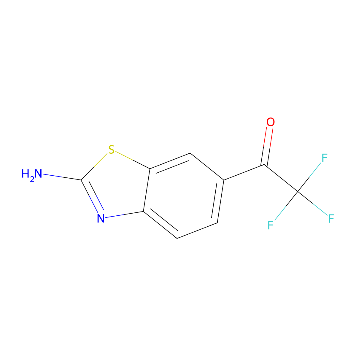 1-(2-Amino-1,3-benzothiazol-6-yl)-2,2,2-trifluoroethan-1-one molecular structure, CAS 235101-33-4