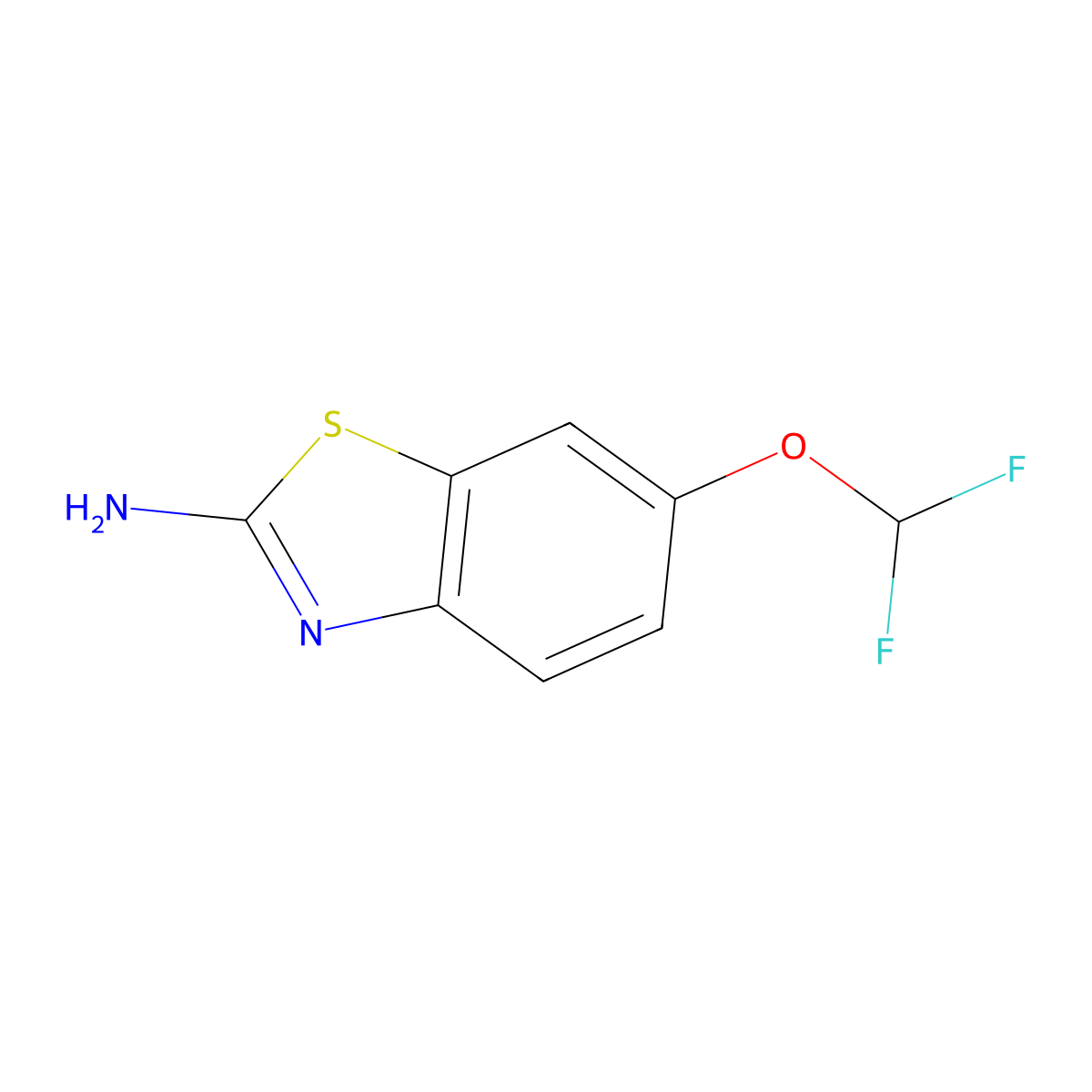 6-(Difluoromethoxy)-1,3-benzothiazol-2-amine molecular structure, CAS 235101-34-5
