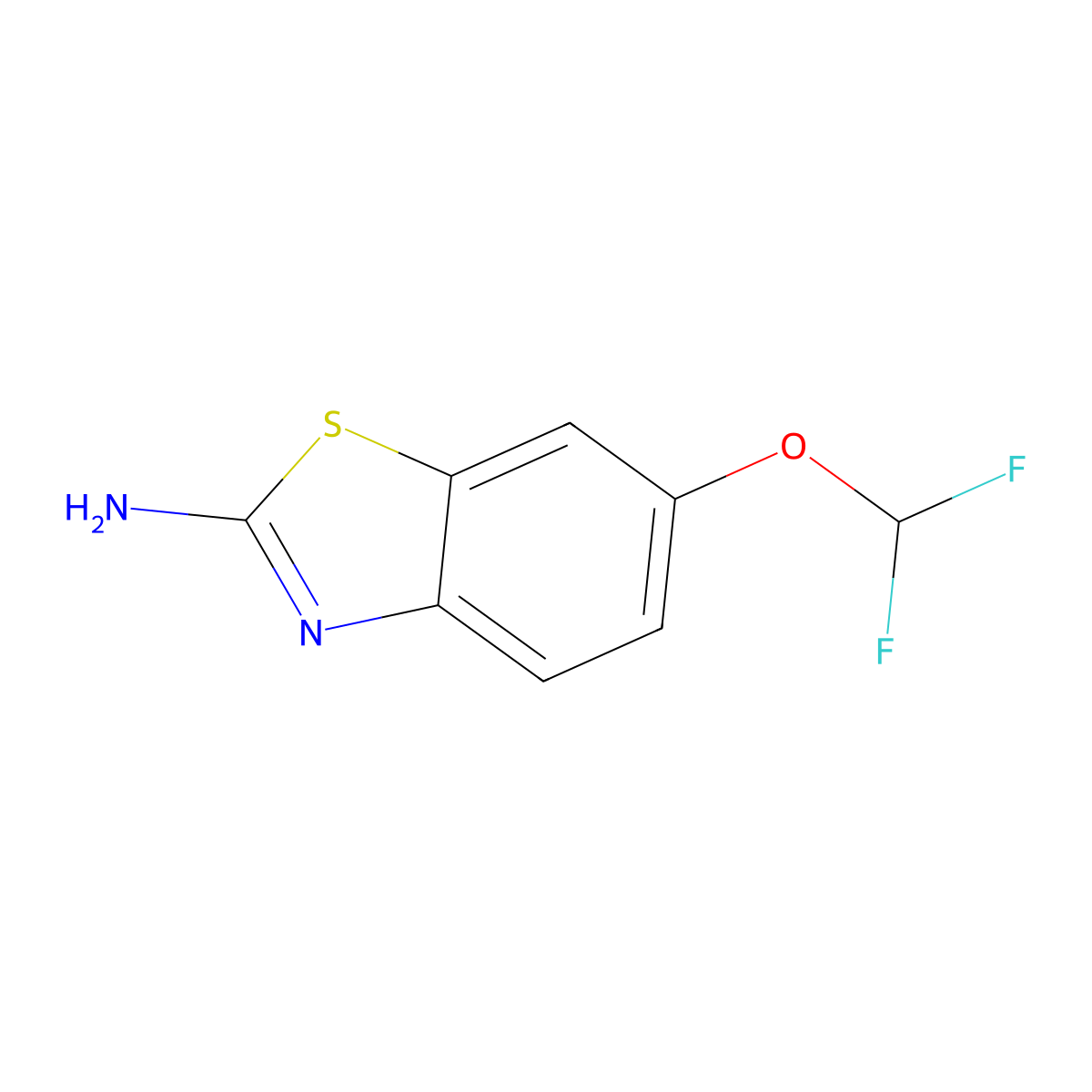 6-(Difluoromethoxy)-1,3-benzothiazol-2-amine molecular structure, CAS 235101-34-5