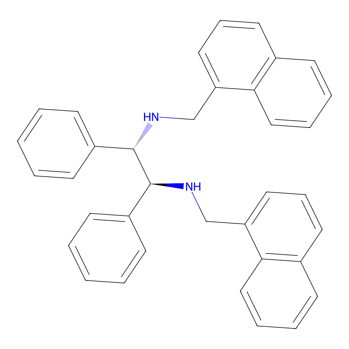 (1S,2S)-N1,N2-Bis(naphthalen-1-ylmethyl)-1,2-diphenylethane-1,2-diamine molecular structure, CAS 235104-43-5