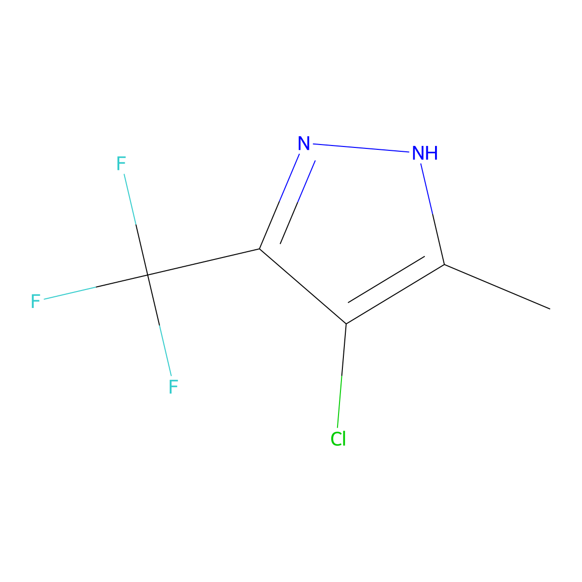 4-Chloro-5-methyl-3-(trifluoromethyl)-1H-pyrazole molecular structure, CAS 235106-12-4