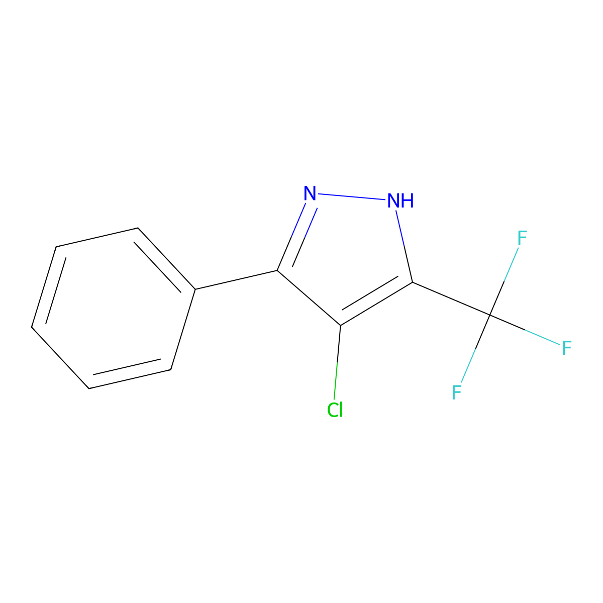 4-Chloro-5-phenyl-3-(trifluoromethyl)pyrazole molecular structure, CAS 235106-13-5