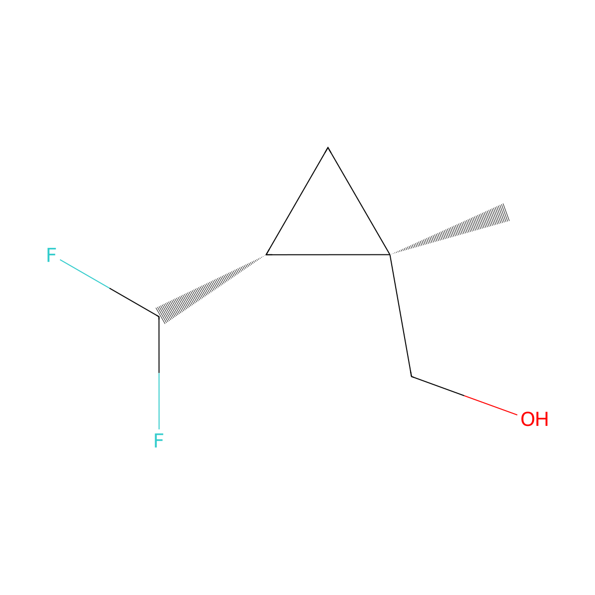 rac-[(1R,2R)-2-(difluoromethyl)-1-methylcyclopropyl]methanol molecular structure, CAS 2351064-13-4