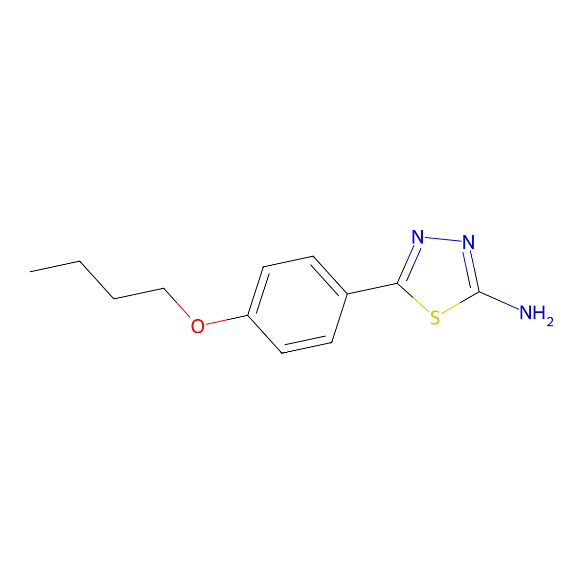 5-(4-Butoxyphenyl)-1,3,4-thiadiazol-2-amine molecular structure, CAS 235108-64-2