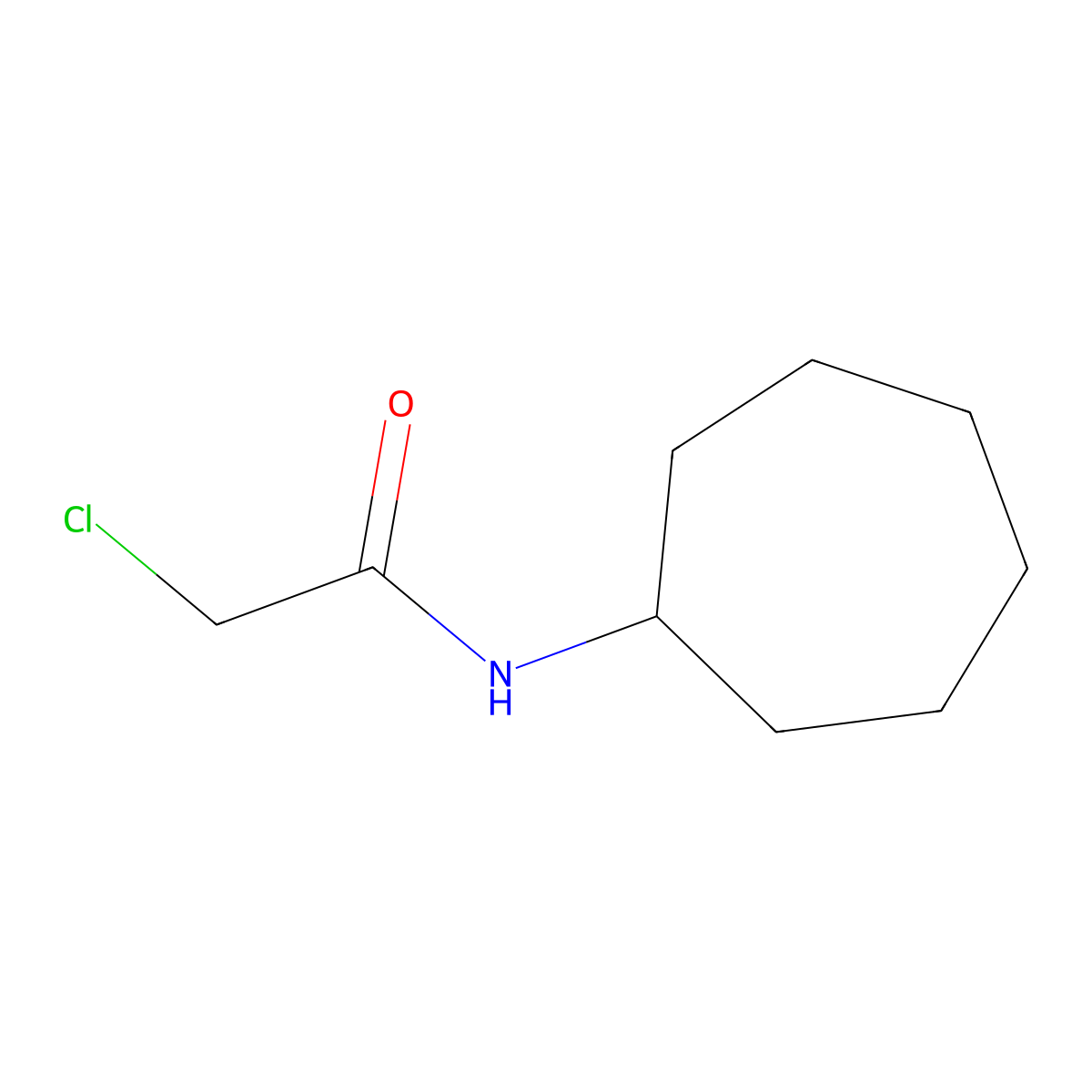 2-chloro-N-cycloheptylacetamide molecular structure, CAS 23511-50-4