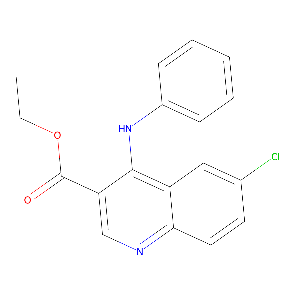 Ethyl 6-chloro-4-(phenylamino)quinoline-3-carboxylate molecular structure, CAS 23511-94-6