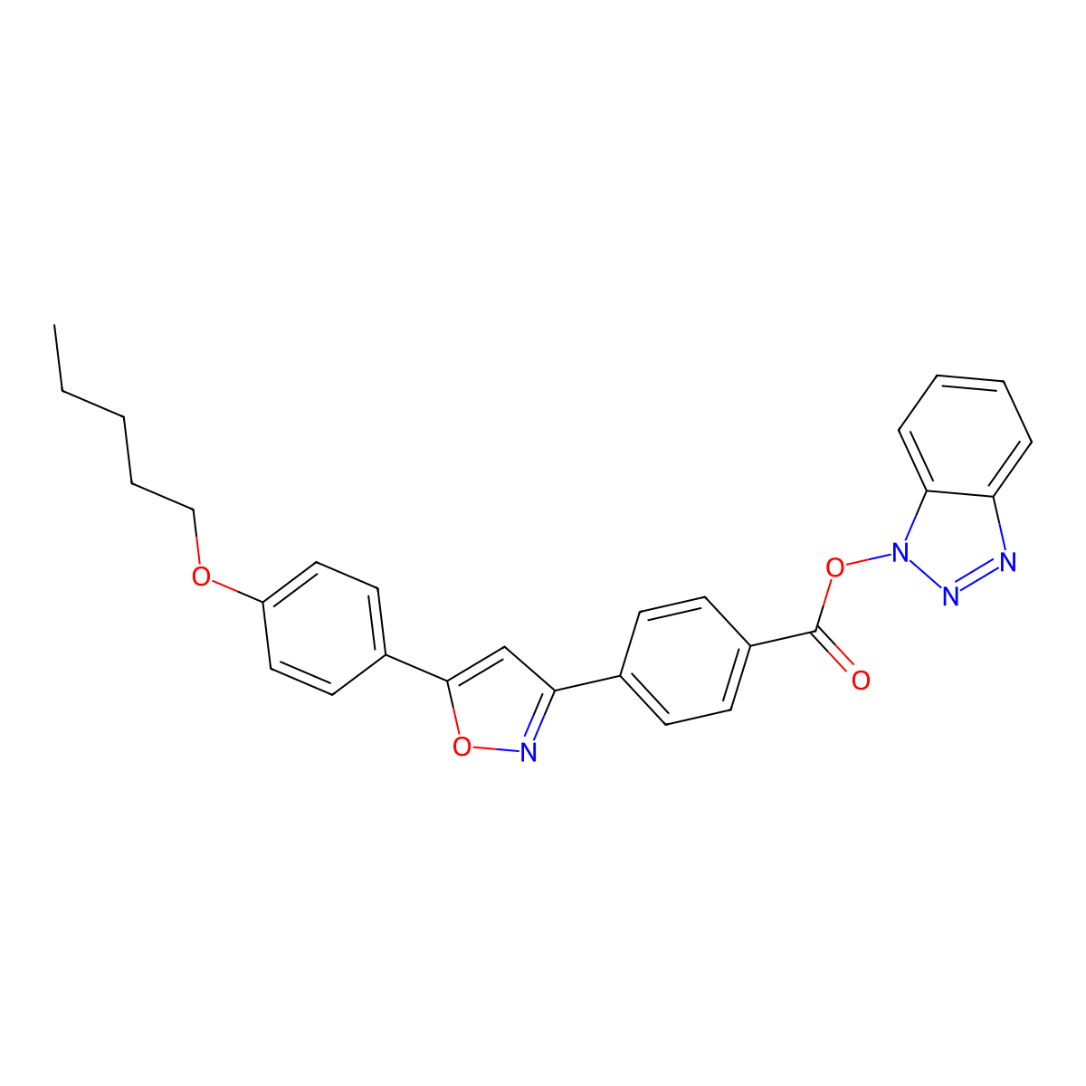 1H-Benzo[d][1,2,3]triazol-1-yl 4-(5-(4-(pentyloxy)phenyl)isoxazol-3-yl)benzoate molecular structure, CAS 235112-66-0