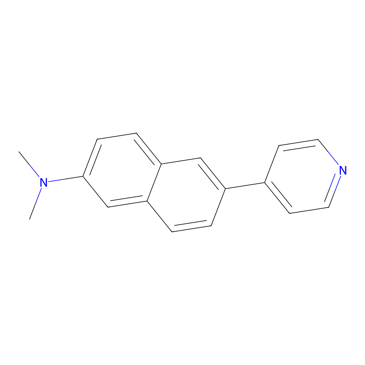 N,N-Dimethyl-6-(pyridin-4-yl)naphthalen-2-amine molecular structure, CAS 2351133-44-1