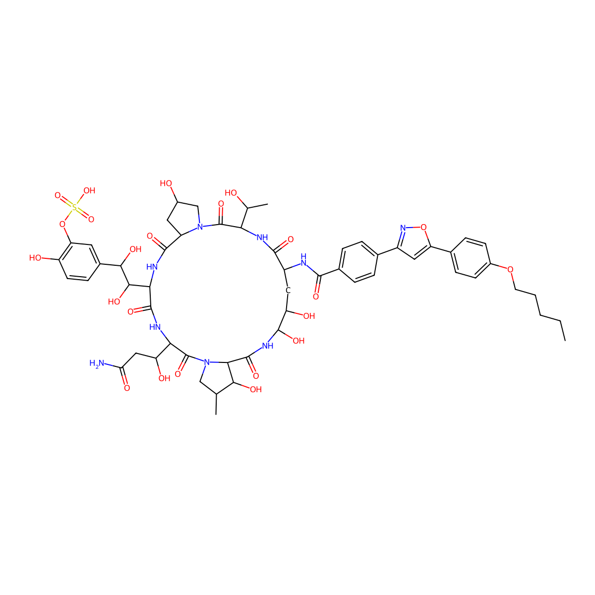 Micafungin molecular structure, CAS 235114-32-6