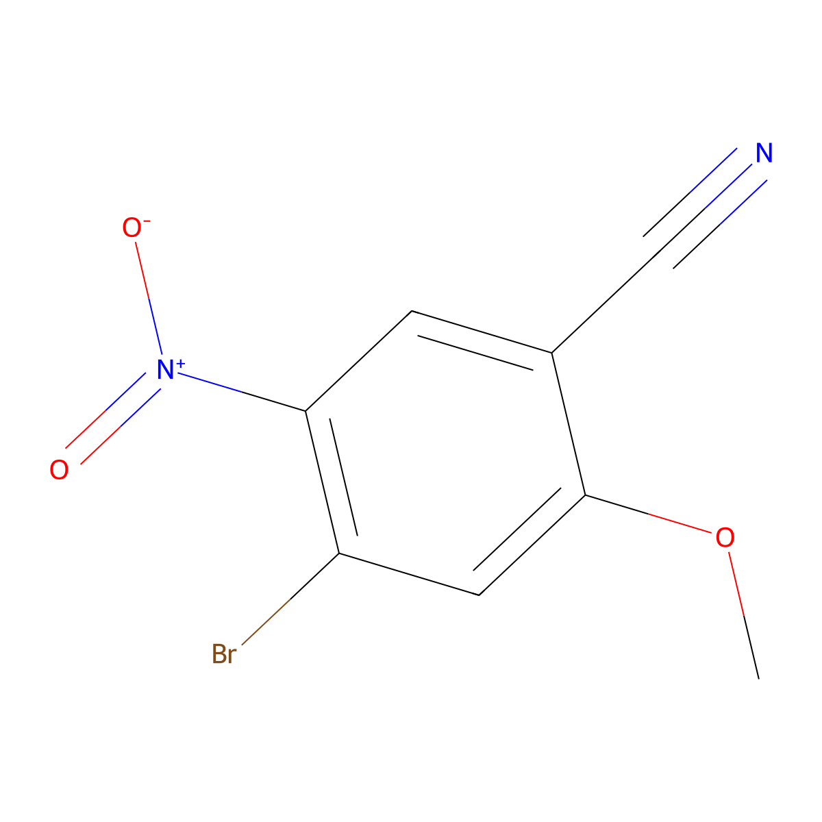 4-Bromo-2-methoxy-5-nitrobenzonitrile molecular structure, CAS 2351149-59-0