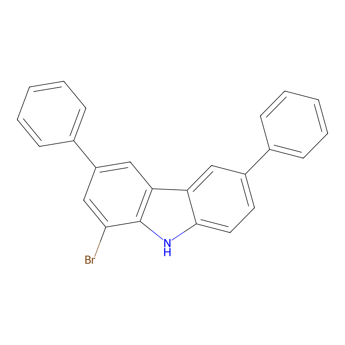 9H-Carbazole, 1-bromo-3,6-diphenyl- molecular structure, CAS 2351179-71-8