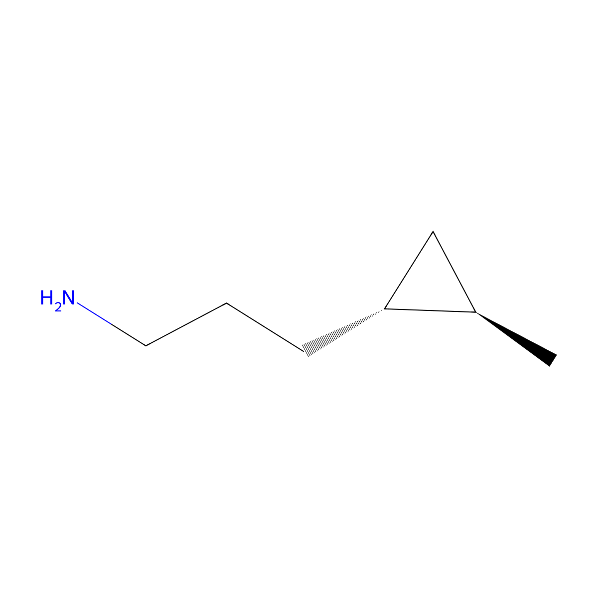 rac-3-[(1R,2R)-2-methylcyclopropyl]propan-1-amine molecular structure, CAS 2351187-83-0