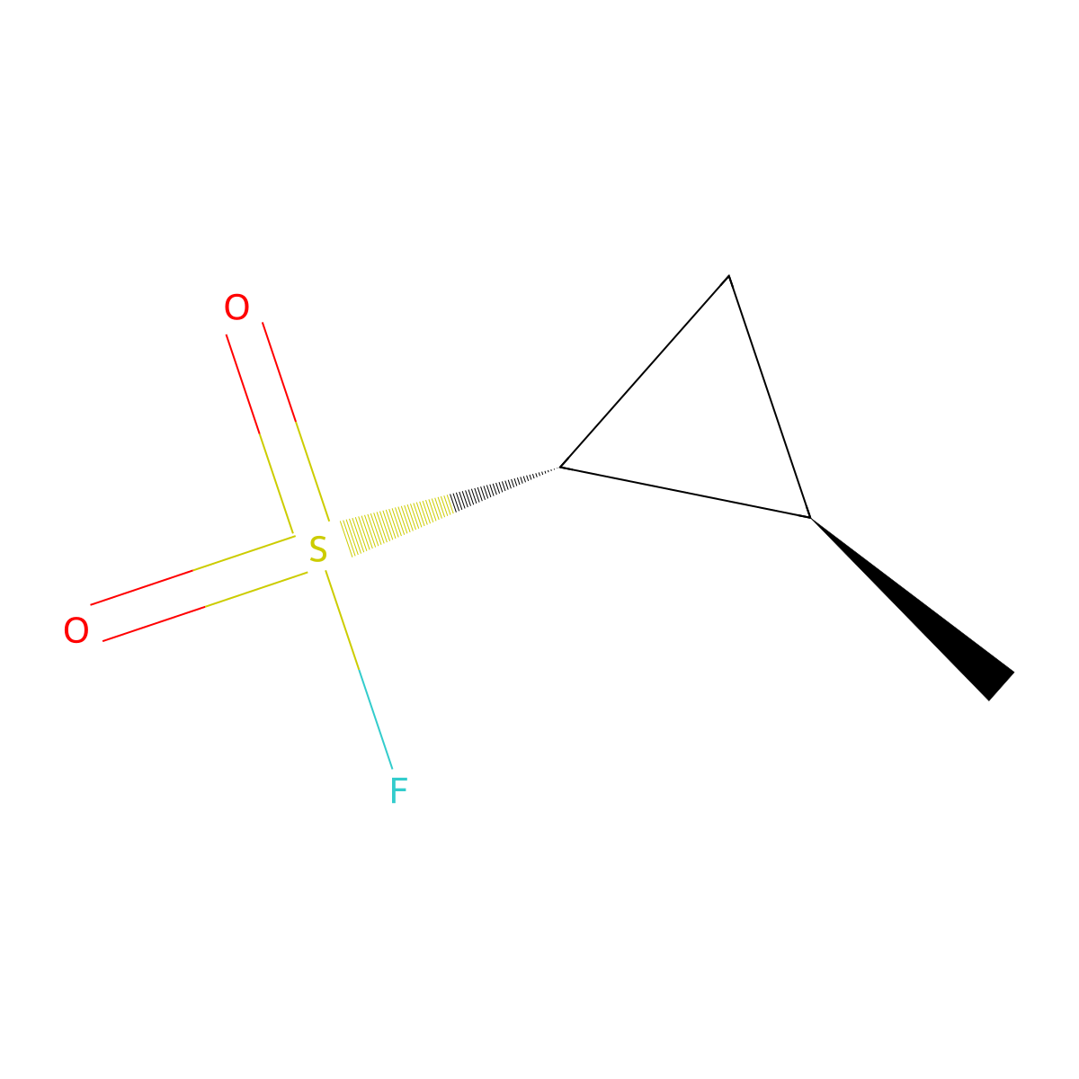rac-(1R,2R)-2-methylcyclopropane-1-sulfonyl fluoride molecular structure, CAS 2351208-34-7