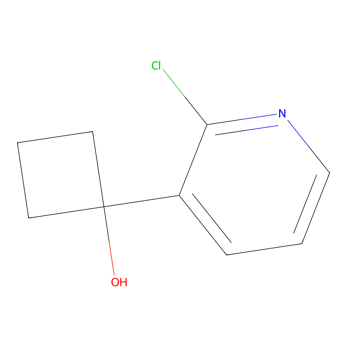 1-(2-Chloro-3-pyridinyl)cyclobutanol molecular structure, CAS 2351210-42-7