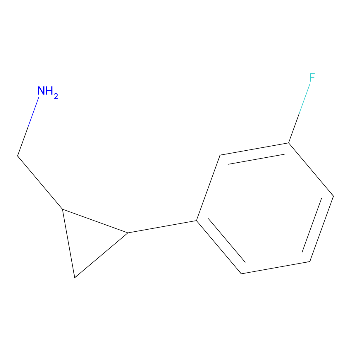 [2-(3-Fluorophenyl)cyclopropyl]methylamine molecular structure, CAS 2351225-61-9