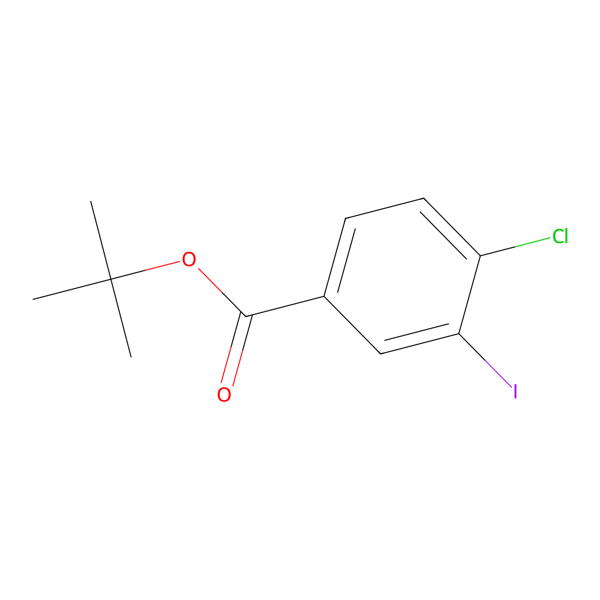 Tert-butyl 4-chloro-3-iodobenzoate molecular structure, CAS 2351232-70-5