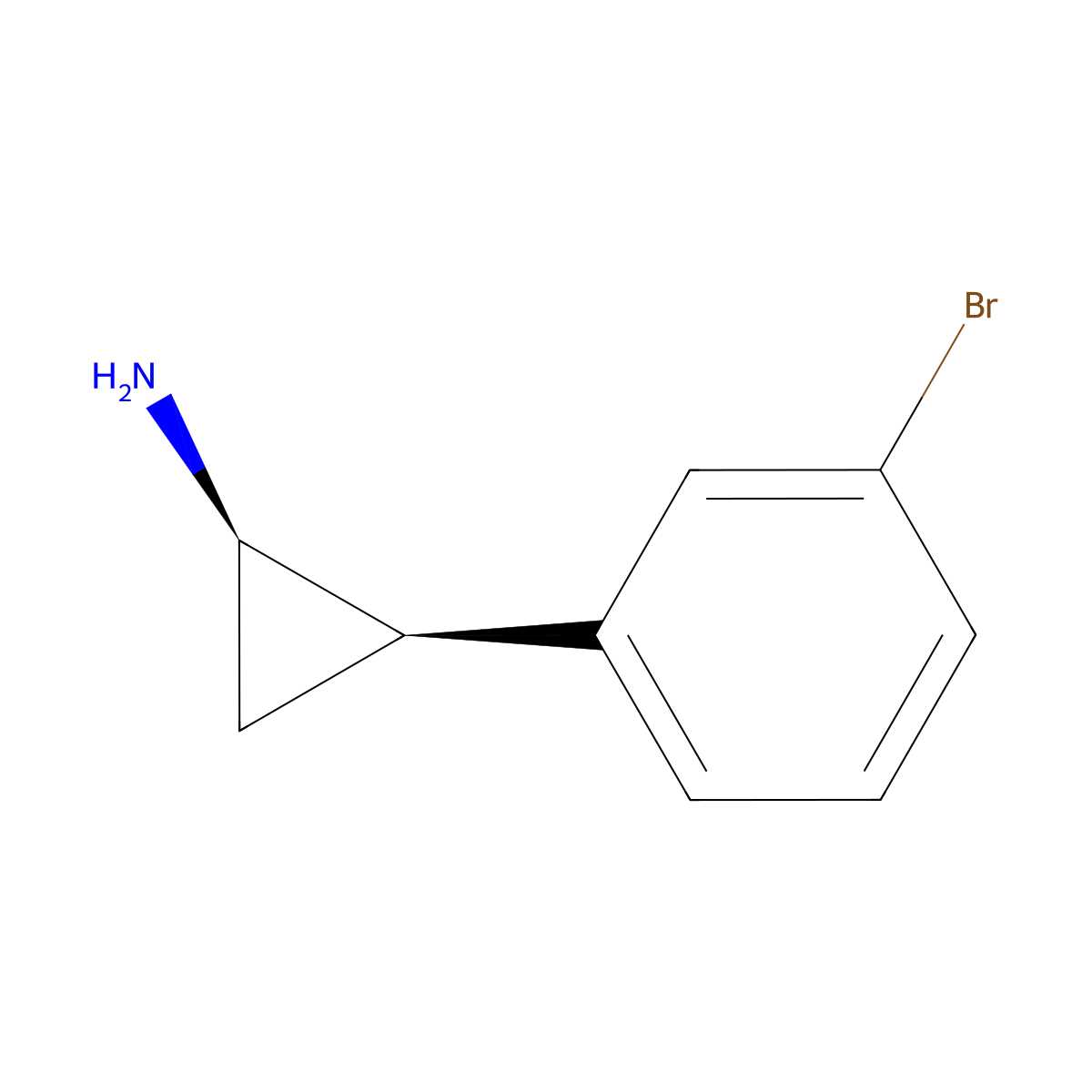 (1R,2R)-2-(3-Bromophenyl)cyclopropan-1-amine molecular structure, CAS 2351239-59-1