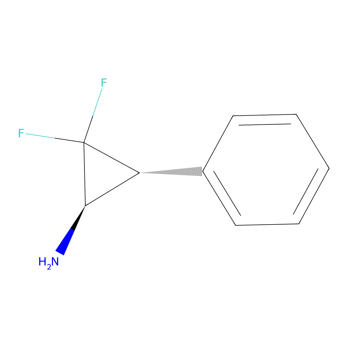 trans-2,2-Difluoro-3-phenyl-cyclopropylamine molecular structure, CAS 2351287-60-8