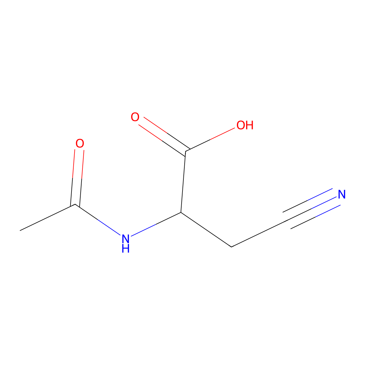 2-Acetylamino-3-cyano-propionic acid molecular structure, CAS 23513-78-2