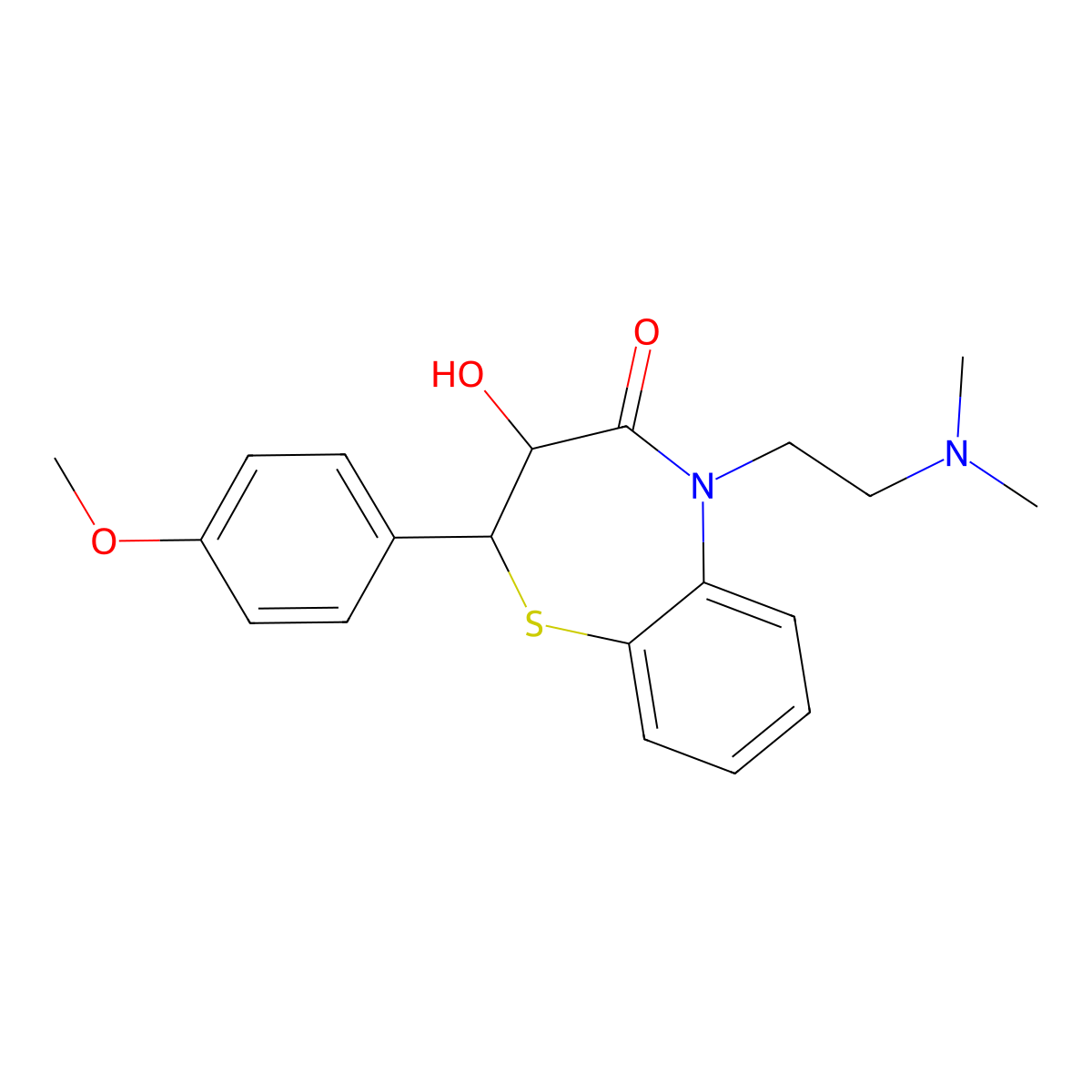 Desacetyl Diltiazem molecular structure, CAS 23515-44-8