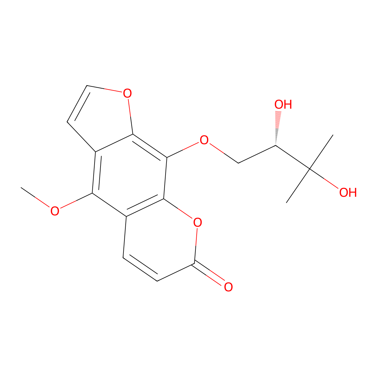 (-)-Byakangelicin molecular structure, CAS 23517-02-4