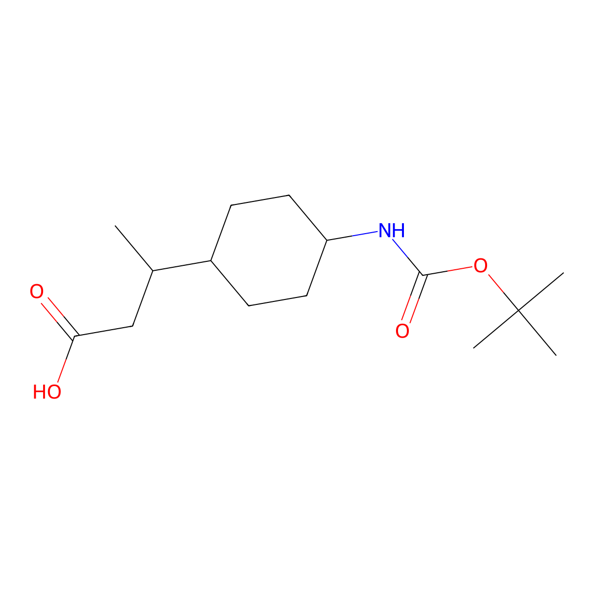 3-(4-{[(Tert-butoxy)carbonyl]amino}cyclohexyl)butanoic acid molecular structure, CAS 2351781-86-5