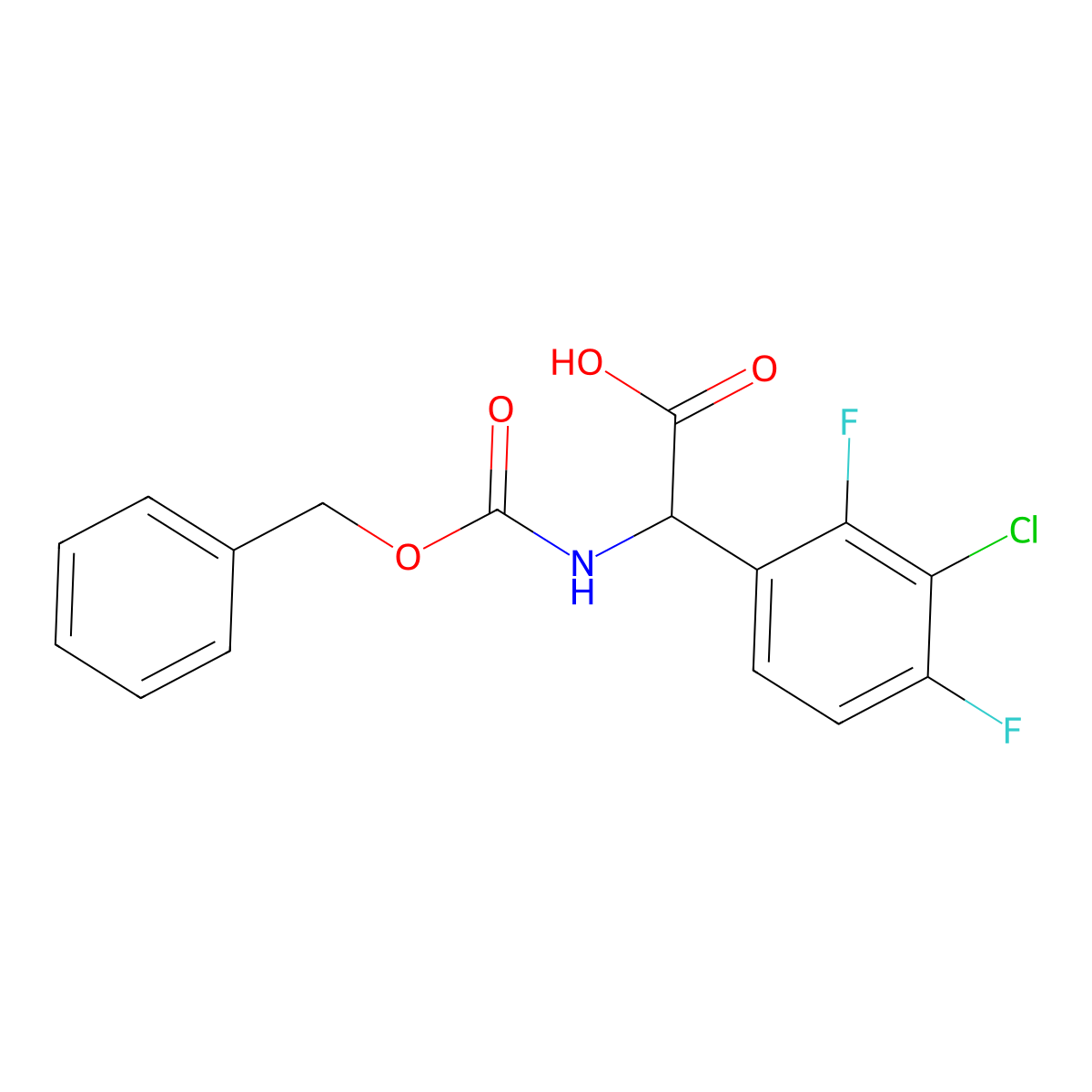 2-{[(Benzyloxy)carbonyl]amino}-2-(3-chloro-2,4-difluorophenyl)acetic acid molecular structure, CAS 2351856-32-9