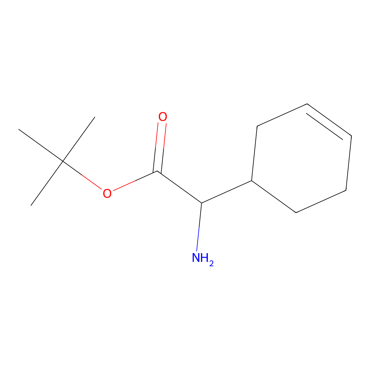 Tert-butyl 2-amino-2-(cyclohex-3-en-1-yl)acetate molecular structure, CAS 2351856-39-6