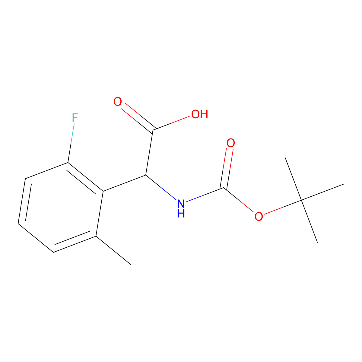 2-{[(Tert-butoxy)carbonyl]amino}-2-(2-fluoro-6-methylphenyl)acetic acid molecular structure, CAS 2351863-43-7