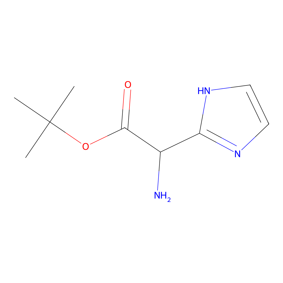 tert-butyl 2-amino-2-(1H-imidazol-2-yl)acetate molecular structure, CAS 2351863-49-3