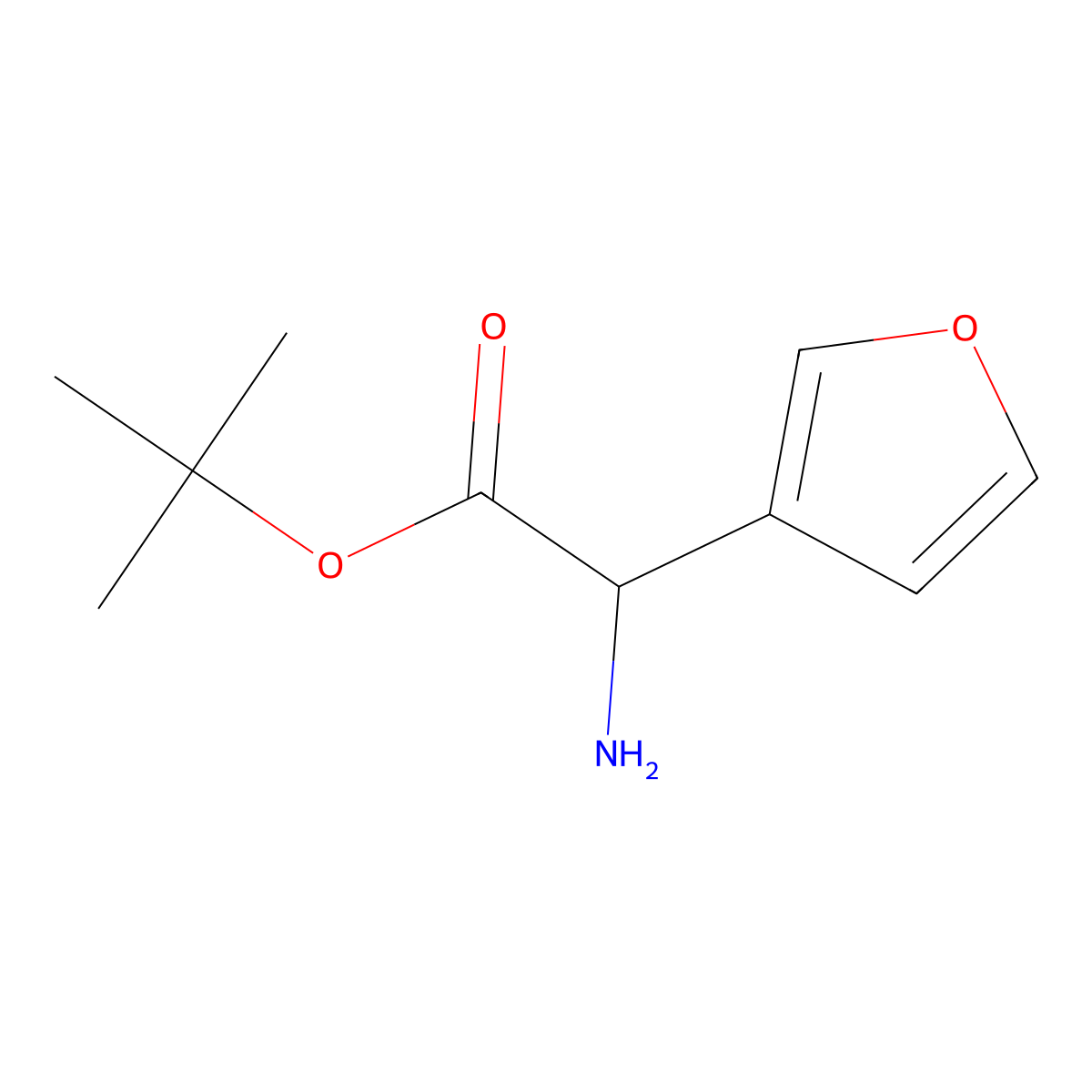 Tert-butyl 2-amino-2-(furan-3-yl)acetate molecular structure, CAS 2351863-62-0