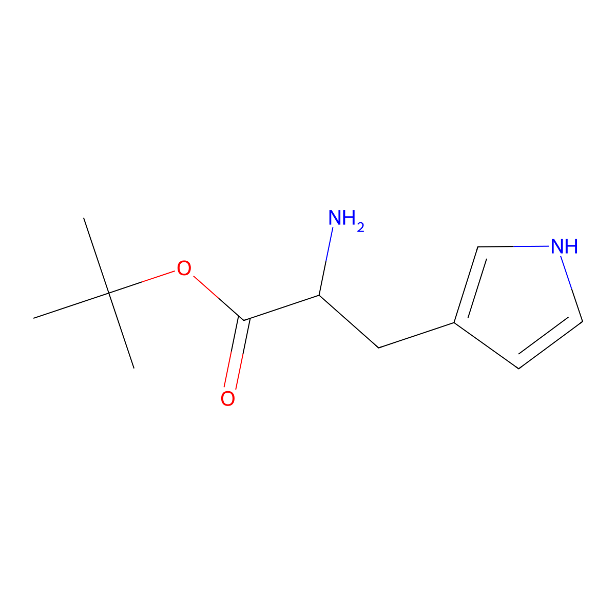 tert-butyl 2-amino-3-(1H-pyrrol-3-yl)propanoate molecular structure, CAS 2351864-40-7