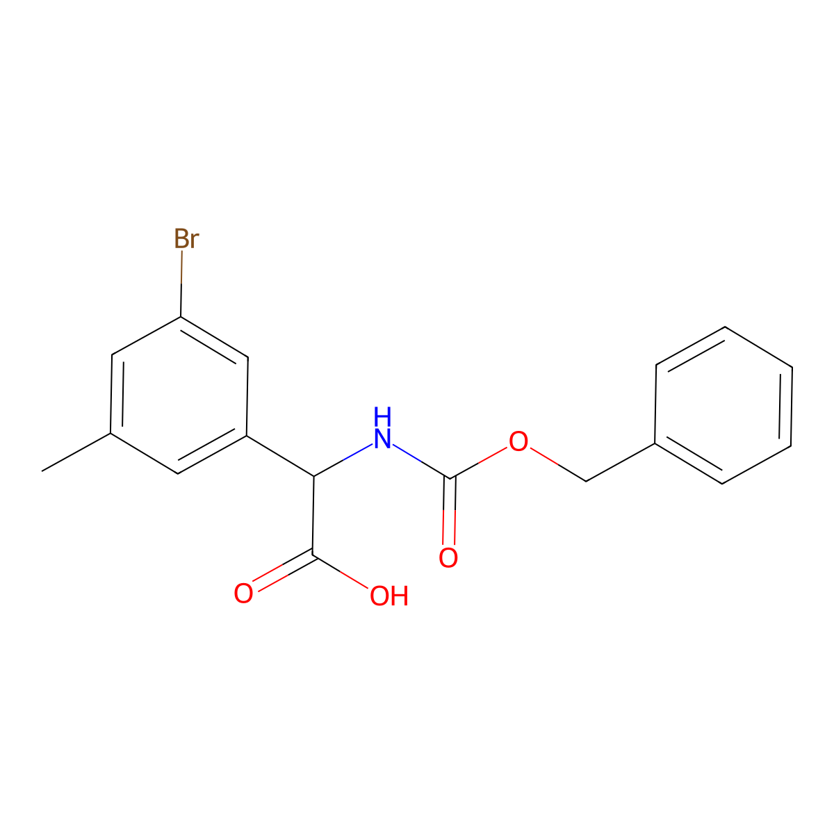 2-{[(Benzyloxy)carbonyl]amino}-2-(3-bromo-5-methylphenyl)acetic acid molecular structure, CAS 2351865-22-8